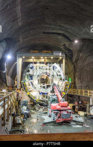 Spital am Semmering : assemblée des Tunnelbohrmaschine (tunnel boring machine) de l'entreprise Technologies NFM dans Semmering-Basistunnel (Base de Semmering Tunn Banque D'Images