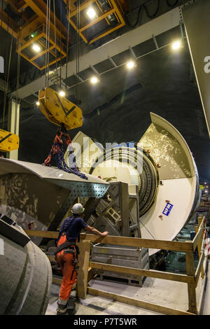 Spital am Semmering : assemblée des Tunnelbohrmaschine (tunnel boring machine) de l'entreprise Technologies NFM dans Semmering-Basistunnel (Base de Semmering Tunn Banque D'Images