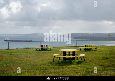 Vue sur le lac Gatun du Centre d'Agua Clara, Canal de Panama Banque D'Images