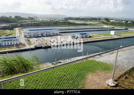 Vue de l'Agua Clara Locks du Centre d'accueil Banque D'Images