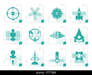 Des différents types d'engins futurs icônes - vector icon set Illustration de Vecteur