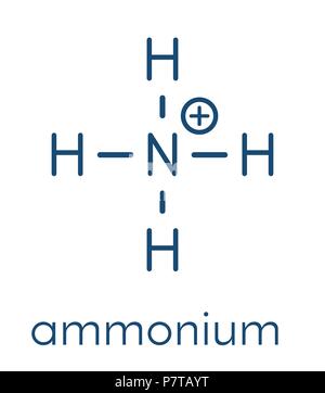 Cation ammonium. Forme protonée de l'ammoniac. Formule topologique. Illustration de Vecteur
