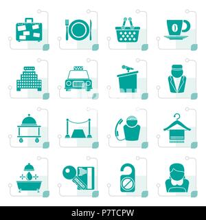 Hôtel stylisé et services motel icons - vector icon set Illustration de Vecteur