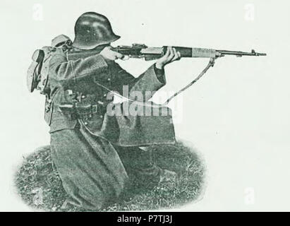 Anglais : Carabine automatique 'ZH' Mod.29. Le but de l'agenouillée. 14 juin 1930 visant ZH-29 carabine automatique Banque D'Images