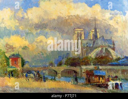 Anglais : Notre-Dame de Paris vers 1900 . Albert-Lebourg 16-Notre-Dame-de-Paris Banque D'Images