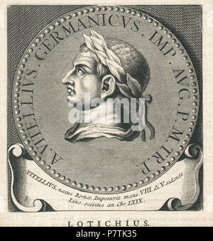 . Nederlands : Aulus Vitellius Germanicus . Nederlands : gravure médaillon en van Aulus Vitellius Germanicus, Romeins keizer van 16-4 tot 22-12 69 gedurende het Anglais Vierkeizerjaar : gravure en médaillon de Aulus Vitellius Germanicus, empereur romain 4-16 jusqu'à 12-22-69 au cours de l'année des quatre empereurs . N/A 29 Aulus Vitellius Germanicus Erfgoedcentrum Rozet 300 191 d 6 C (75) 20171115 0001 Banque D'Images