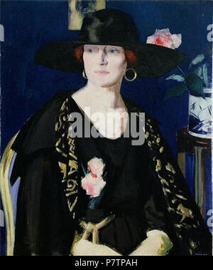 Anglais : une dame en noir et or le manteau brodé. vers 1920 58 Cadell une dame en noir et le manteau brodé d'Or Banque D'Images