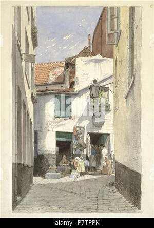 Anglais : Aquarel peinture de Jacques de Cabarain Sint-Rochusgang l'ancien (Bruxelles) . 1890 60 Carab02 Banque D'Images