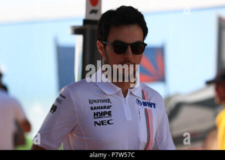 Circuit de Silverstone, Silverstone, Angleterre. 8 juillet, 2018. British Grand Prix de Formule 1, Jour de la course ; Sergio Perez : Action Crédit Plus Sport/Alamy Live News Banque D'Images