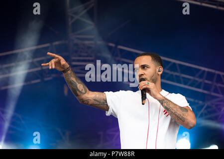 South Tyneside Bents, Festival Park, South Shields, UK, dimanche 08 juillet 2018. Aston Merrygold au Tynesdie Sud Crédit : Festival Tracy Daniel/Alamy Live News Banque D'Images