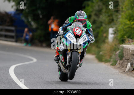 Skerries, comté de Dublin, Irlande. 8 juillet, 2018. La course moto 100 Skerries ; Michael Sweeney remporte la course à l'courses sur route de Skerries 2018 : Action de Crédit Plus Sport/Alamy Live News Banque D'Images