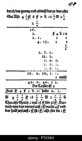 . Ayn new kunstlich buech welches gar gewiss vnd behend gemainen lernet nach der Regel detre/ welschen practic/ regeln falsi vñ erlichë regeln .... Deutsch : Dies ist ein Scan des historischen anglais Buch鋨es : c'est un document historique de la numérisation . N/A 128 De Rechenbuch (Schreiber) 093 Banque D'Images