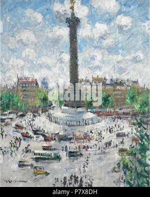 Anglais : Place-de-la-Bastille . vers 1910 179 Gustave-Loiseau-Place-de-la-Bastille Banque D'Images