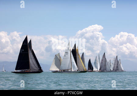 DEU ; Deutschland, Langenargen, 07.07.2018 : Championnat du Monde 2018 8mR, Yacht Club Langenargen, Lac de Constance. Banque D'Images