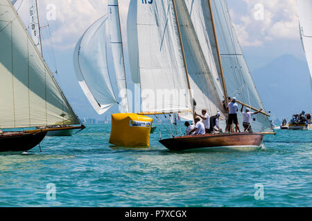 DEU ; Deutschland, Langenargen, 07.07.2018 : Championnat du Monde 2018 8mR, Yacht Club Langenargen, Lac de Constance. Banque D'Images