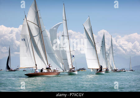 DEU ; Deutschland, Langenargen, 07.07.2018 : Championnat du Monde 2018 8mR, Yacht Club Langenargen, Lac de Constance. Banque D'Images