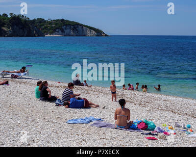 Capo Bianco, de la plage Spiaggia delle Ghiaie, Portoferraio, Elbe, la Région Toscane, province de Livourne, Italie, Europe Banque D'Images