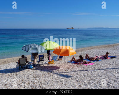 Plage Spiaggia delle Ghiaie, Portoferraio, Elbe, la Région Toscane, province de Livourne, Italie, Europe Banque D'Images