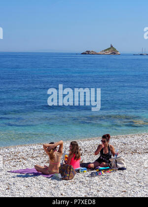 Plage Spiaggia delle Ghiaie, Portoferraio, Elbe, la Région Toscane, province de Livourne, Italie, Europe Banque D'Images