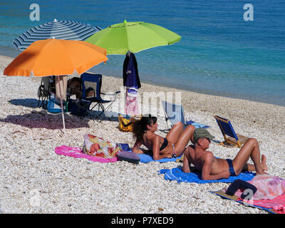 Plage Spiaggia delle Ghiaie, Portoferraio, Elbe, la Région Toscane, province de Livourne, Italie, Europe Banque D'Images