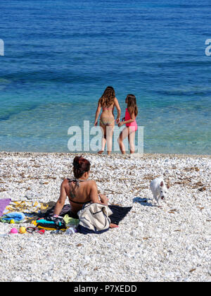 Plage Spiaggia delle Ghiaie, Portoferraio, Elbe, la Région Toscane, province de Livourne, Italie, Europe Banque D'Images