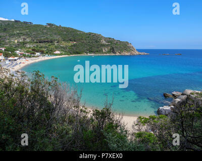 Baie et plage, Cavoli, Elbe, la Région Toscane, province de Livourne, Italie, Europe Banque D'Images