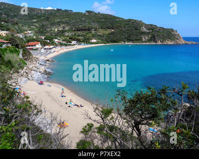 Baie et plage, Cavoli, Elbe, la Région Toscane, province de Livourne, Italie, Europe Banque D'Images