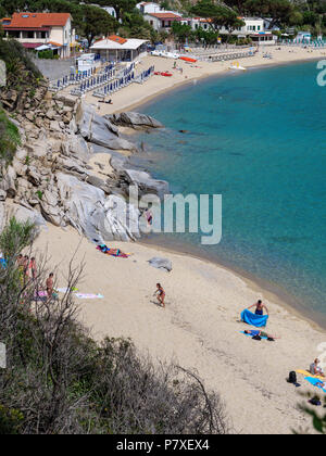 Baie et plage, Cavoli, Elbe, la Région Toscane, province de Livourne, Italie, Europe Banque D'Images