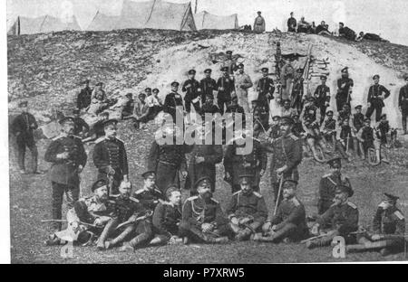 Les soldats du bataillon finlandais Henkikaartin garde sharpshooter (3. Suomen Tarkk'ampujapataljoona en finnois, - 3- en russe) pendant la bataille de Gorni Dabnik (Guerre russo-turque de 1877-78) . Entre 1877 et 1878, 160 soldats finlandais pendant la bataille de Gorni Dabnik Banque D'Images