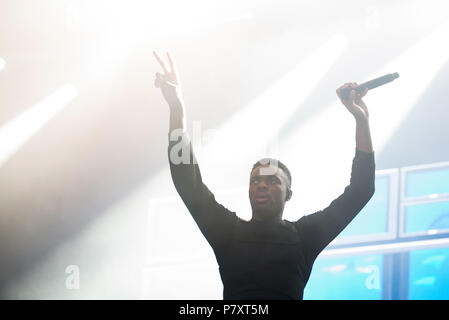 BARCELONA - 31 MAI : Vince Staples (groupe de rap) produisent en concert au Primavera Sound Festival le 31 mai 2018 à Barcelone, Espagne. Banque D'Images