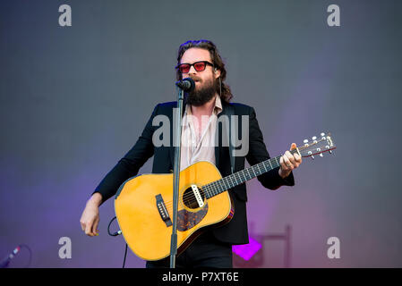 Barcelone - 1 juin : Le Père John Misty (band) produisent en concert au Primavera Sound Festival le 1 juin 2018 à Barcelone, Espagne. Banque D'Images