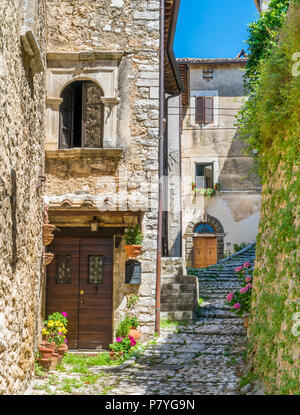 Labro, petit village pittoresque dans la province de Rieti, Latium, Italie centrale. Banque D'Images