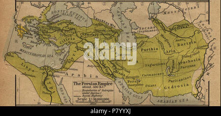 Español : Mapa histórico del imperio Aqueménido. Anglais : site historique de l'Empire achéménide Français : Carte historique de l'empire achéménide : . 258 1923 Plan de l'Empire achéménide Banque D'Images