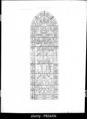 English : Monographie de la cathédrale de Chartres. Atlas. Paris, Imprimerie impériale, 1867 277 Monografie de la Cathedrale de Chartres - Atlas - Vitrail de saint George Banque D'Images