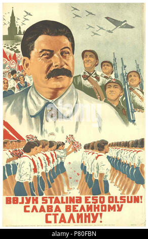 Anglais : Poster d'Azerbaïdjan 1938. Staline . 1938319 Poster d'Azerbaïdjan 1938. Staline Banque D'Images