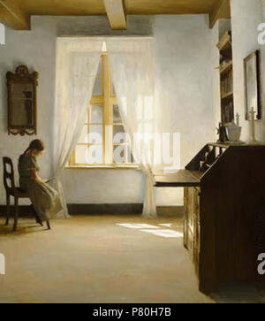 Anglais : lecture à la fenêtre . vers 1900 309 Peter Ilsted Vilhelm (artiste danois, 1861-1933) 2 Banque D'Images
