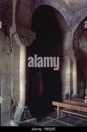 Intérieur - CRUCERO DE LA IGLESIA VISIGODA DE SAN PEDRO DE LA NAVE - SIGLO VII. Lieu : EGLISE DE SAN PEDRO DE LA NAVE, CAMPILLO, Zamora, Espagne. Banque D'Images