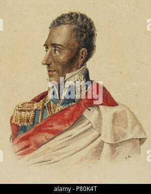 Anglais : Portrait du Président Jean-Pierre d'Haïti et de l'ensemble de l'île d'Hispaniola au cours de son régime à l'apogée de sa carrière portant une épaulette sur son uniforme militaire signifiant une élite rang . 1825, Port-au-Prince 321 Président Jean-Pierre Boyer de Haïti (Hispaniola) Portrait du régime de l'Unification Banque D'Images