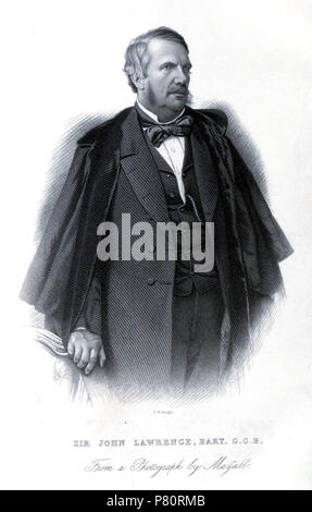 John Laird Mair Laurent, 1er baron Laurent, GCB, GCSI, PC (4 mars 1811 - 27 juin 1879) . 1860 347 Sir John Lawrence Banque D'Images