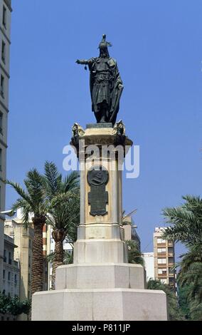 MONUMENTO A JAIME I. Auteur : TOMAS, JOSE. Lieu : extérieur, CASTELLON DE LA PLANA, Castellón, Espagne. Banque D'Images