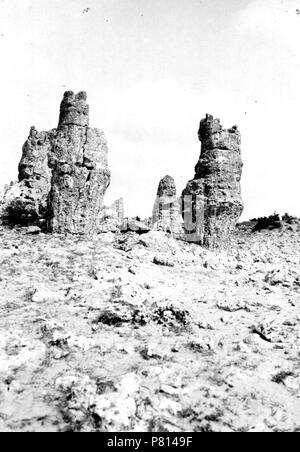 Anglais : Forêt de pierre près de Varna - un phénomène naturel, connu sous le nom de Dikili Tash dans le passé (appelé 'Pobiti Kamani en bulgare') Polski : Tzw. Skamieniay Las pod Mettre en garde (Pobiti Kamyni, dawniej Dikili Tasz) . vers 1918 356 Forêt de pierre ancienne Banque D'Images