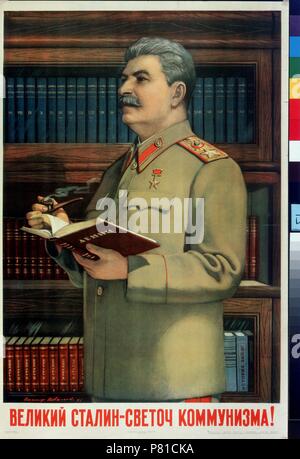 Grand Staline est phare du communisme ! (Affiche). Musée : Bibliothèque d'État de Russie, Moscou. Banque D'Images