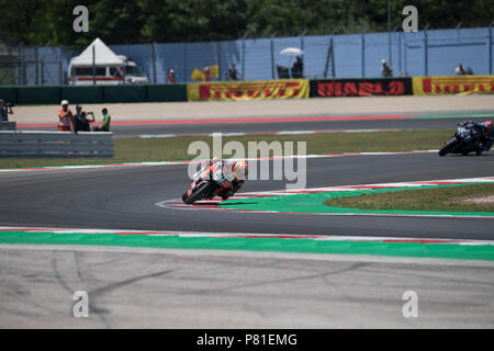 21 Michael Ruben Rinaldi ITA Ducati Panigale R aruba.it - Course de l'équipe junior au cours de la Motul Championnat FIM Superbike Superpole ronde italienne - course pendant la WORLD SUPERBIKES - PIRELLI Circuit Riviera di Rimini, ronde 6 - 8 juillet 2018 à Misano, en Italie. Crédit : Fabio Averna/Pacific Press/Alamy Live News Banque D'Images