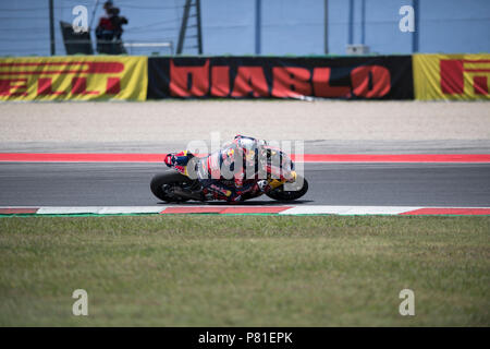 Misano, Italie. 07Th Juillet, 2018. J.gagné pendant la Motul Championnat FIM Superbike Superpole ronde italienne - course pendant la WORLD SUPERBIKES - PIRELLI Circuit Riviera di Rimini, ronde 6 - 8 juillet 2018 à Misano, en Italie. Crédit : Fabio Averna/Pacific Press/Alamy Live News Banque D'Images