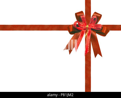 Ruban rouge isolé pour une année nouvelle boîte-cadeau ou décoration de Noël thème concept design Banque D'Images