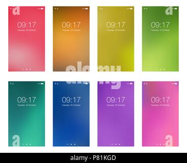 Définir la couleur d'écran HD lumineux abstract pour écran smartphone fond mobile. Vector illustration. Illustration de Vecteur
