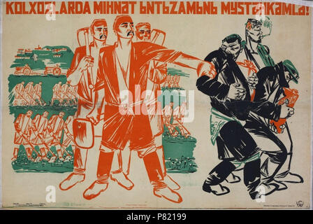 438 "Renforcer la discipline de travail dans les exploitations collectives" - l'Ouzbek, Tachkent, 1933 (Mardjani) Banque D'Images