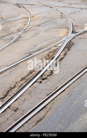 Les lignes de tramway dans le centre de Göteborg, Suède Banque D'Images