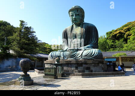 KAMAKURA, Japon, mai 2018:Le Daibutsu de Kamakura( Grand Bouddha de Kamakura ) situé sur le terrain du temple Kotokuin à Kamakura City Banque D'Images