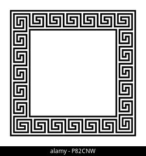 Avec une armature carrée motif méandre. Meandros, une bordure décorative, construite à partir de lignes continues, sculpté en un motif répété. Fret grec Banque D'Images